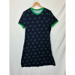 Handmade OOAK Tennis T-Shirt Dress Size L Cotton Pickleball Whimsical Ethical